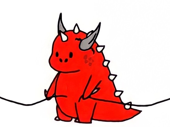 Gambar Dino TikTiok Warna Merah
